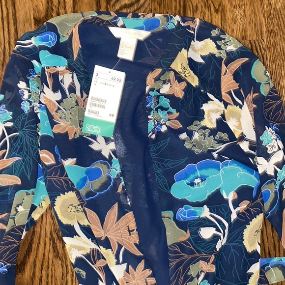 ❌SOLD❌H&M conscious long sleeve chiffon maxi Boho dress semi-sheer with belt - Picture 10 of 10